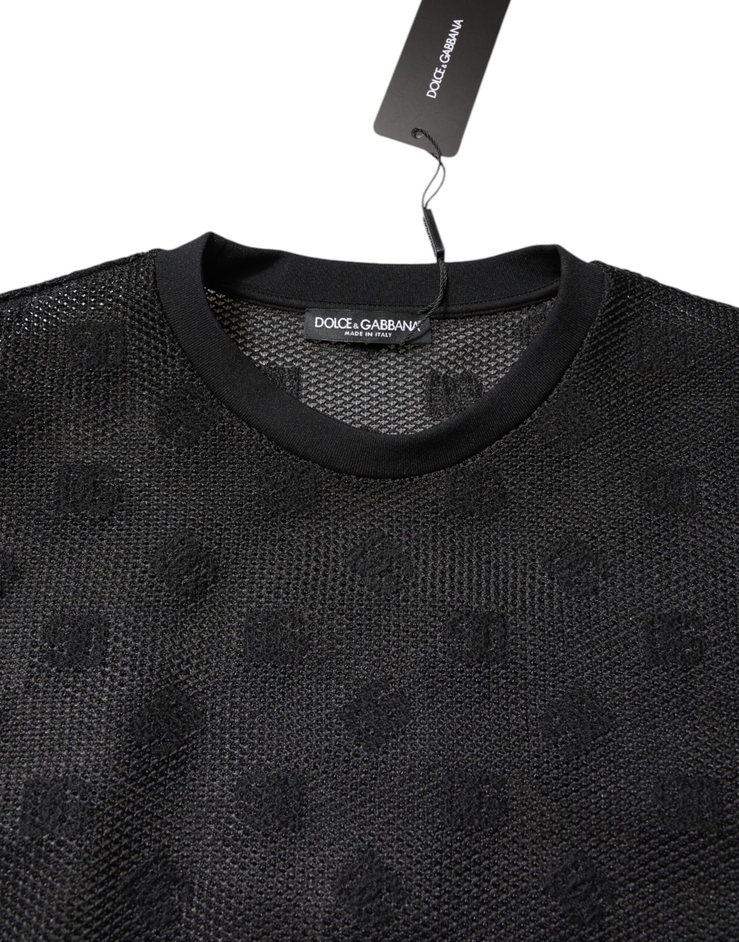 Dolce & Gabbana Black See Through Logo Short Sleeves T-shirt Dolce & Gabbana