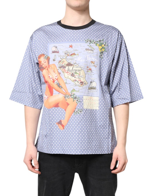 Dolce & Gabbana Light Blue Graphic Print Short Sleeve T-shirt Dolce & Gabbana
