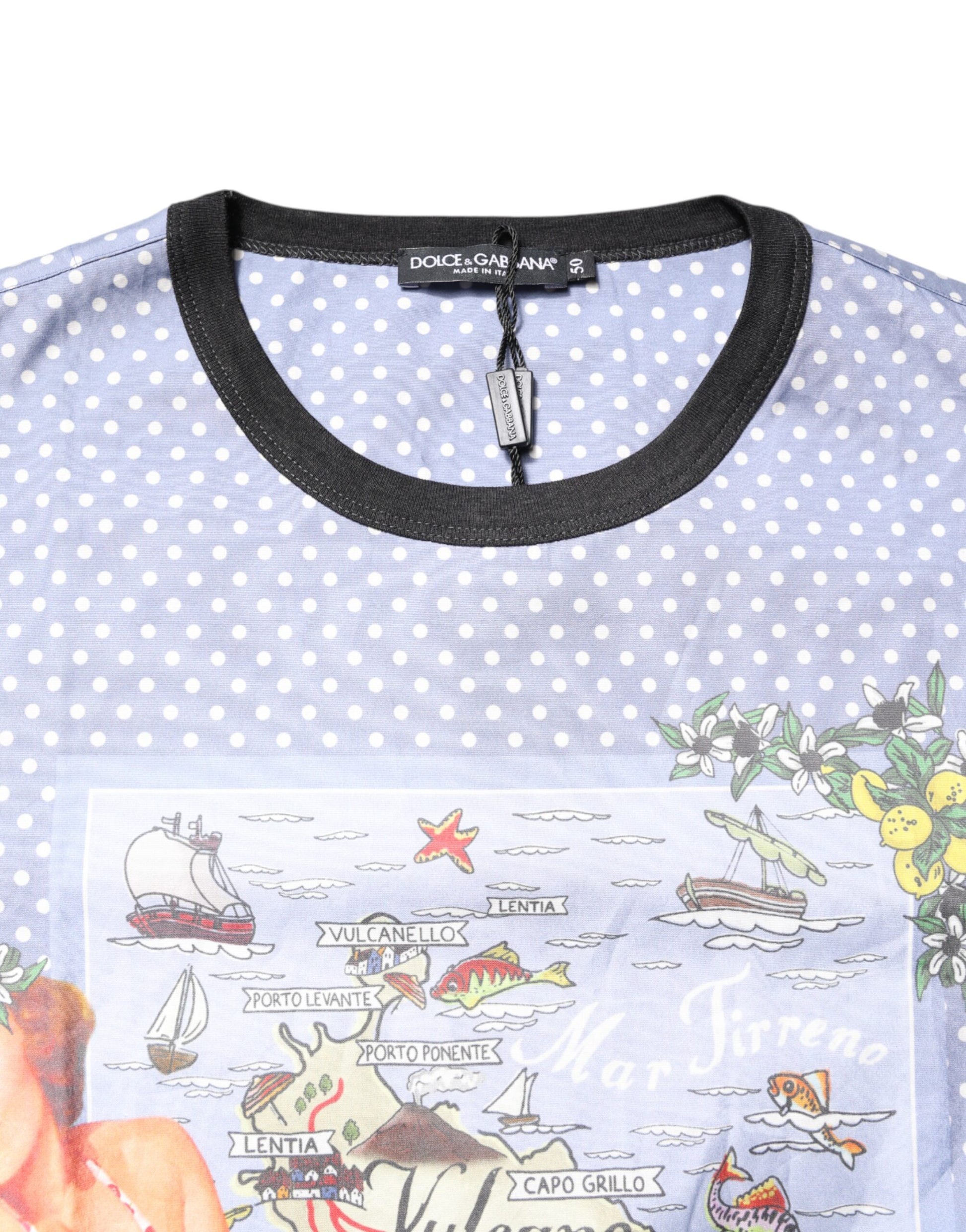 Dolce & Gabbana Light Blue Graphic Print Short Sleeve T-shirt Dolce & Gabbana