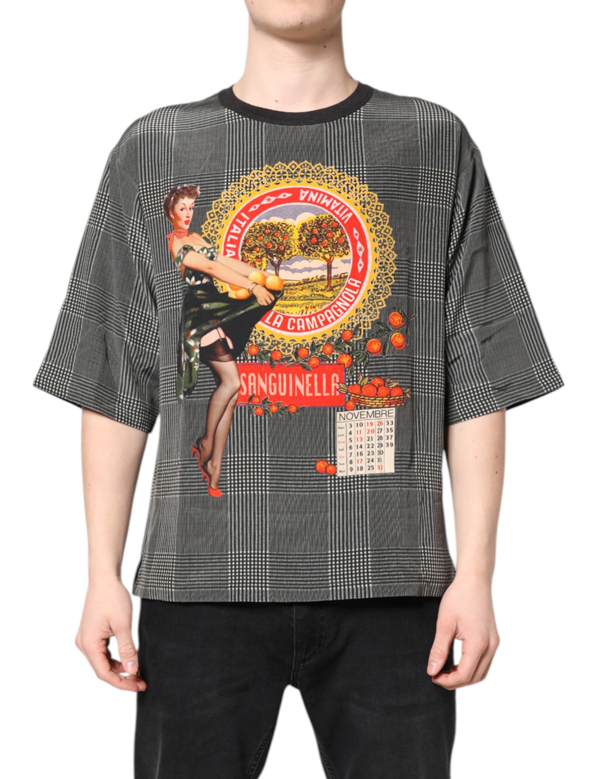 Dolce & Gabbana Black White Graphic Print Short Sleeve T-shirt Dolce & Gabbana