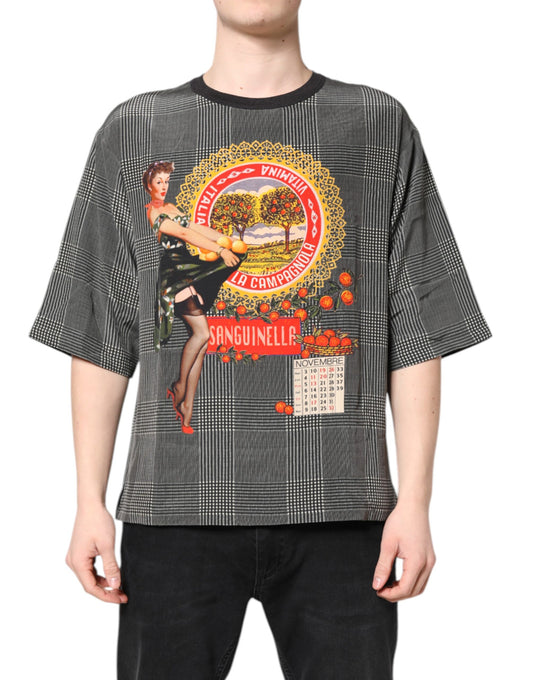 Dolce & Gabbana Black White Graphic Print Short Sleeve T-shirt Dolce & Gabbana