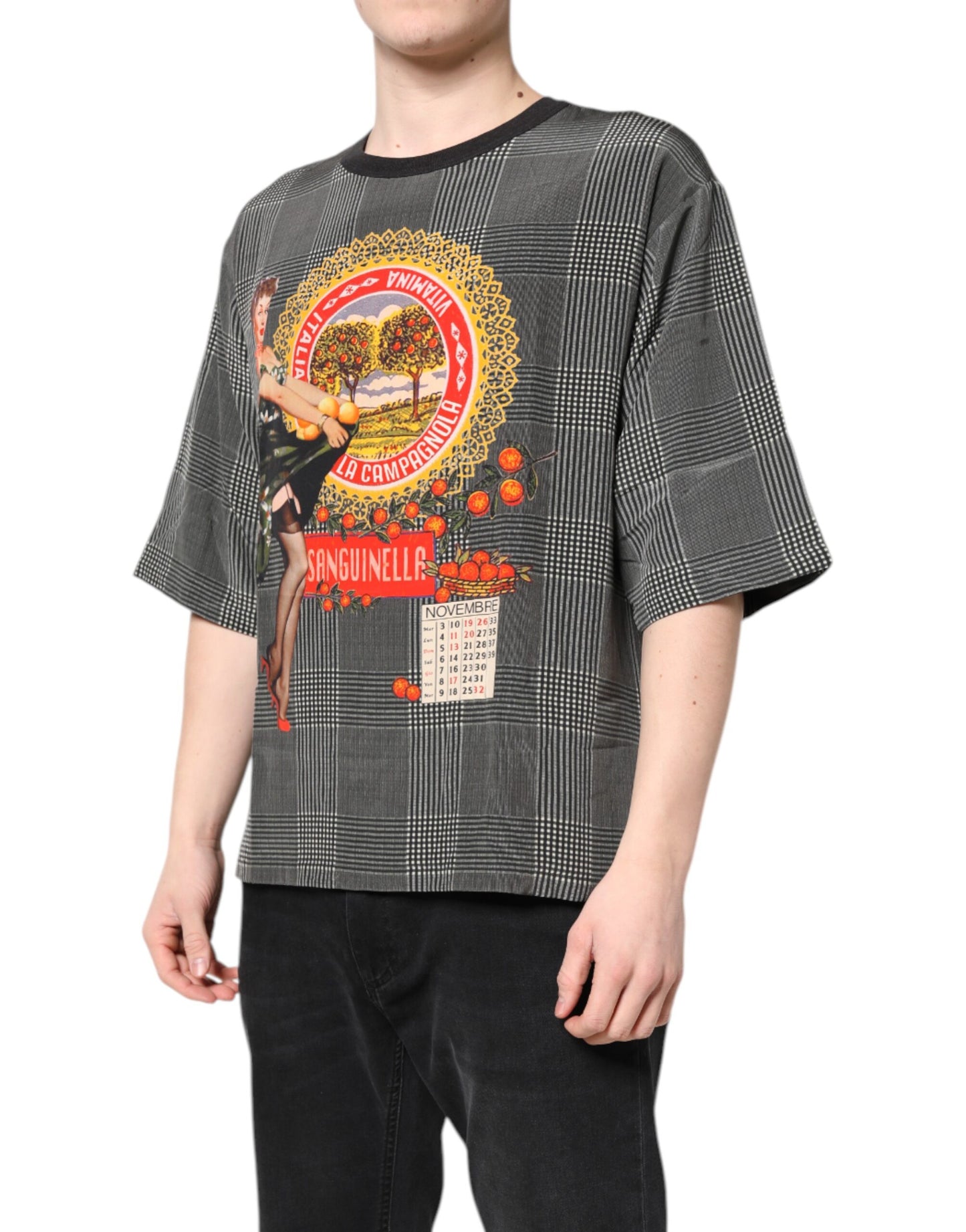 Dolce & Gabbana Black White Graphic Print Short Sleeve T-shirt Dolce & Gabbana