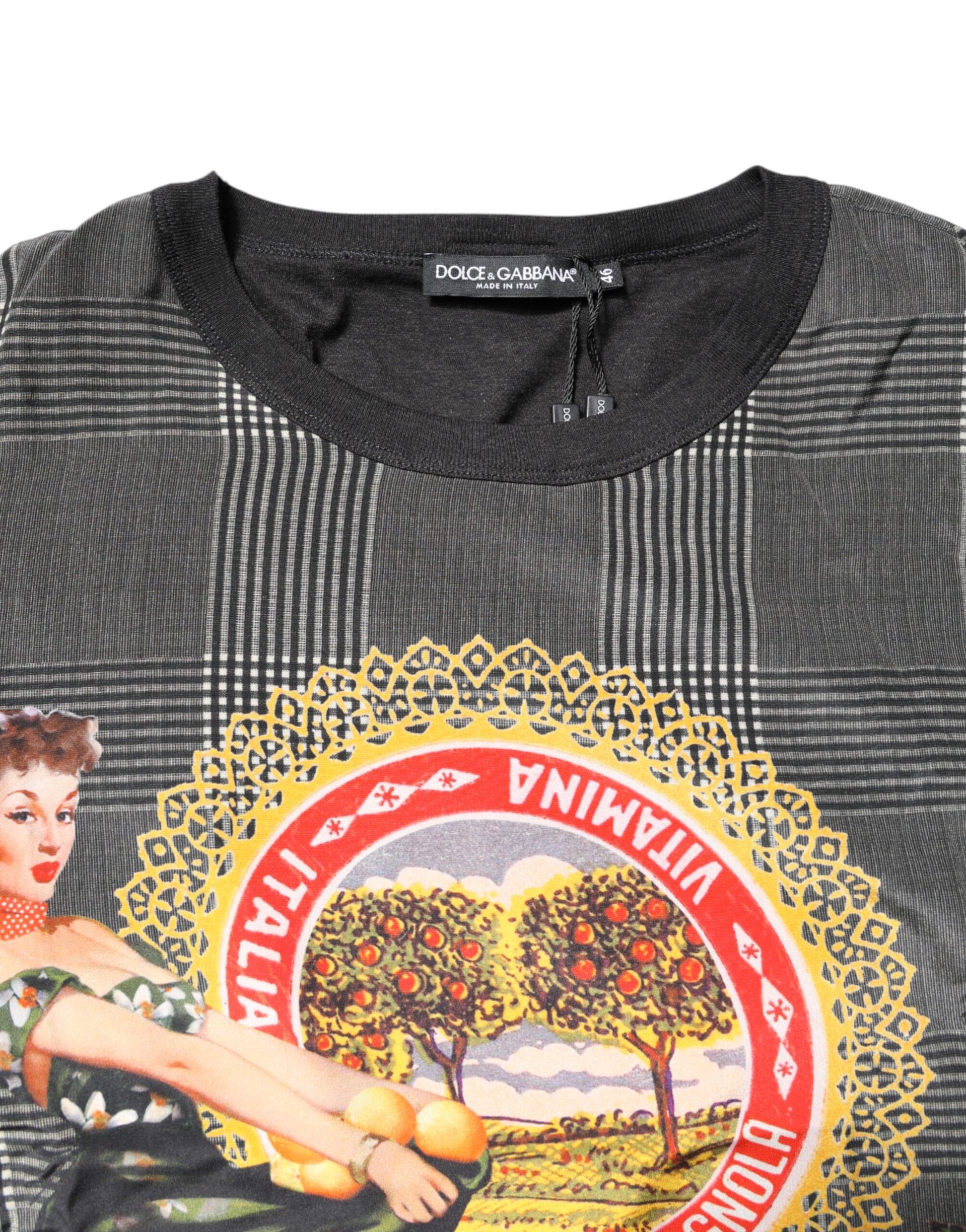 Dolce & Gabbana Black White Graphic Print Short Sleeve T-shirt Dolce & Gabbana