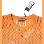 Dolce & Gabbana Orange Cashmere Round Neck Sleeveless T-shirt