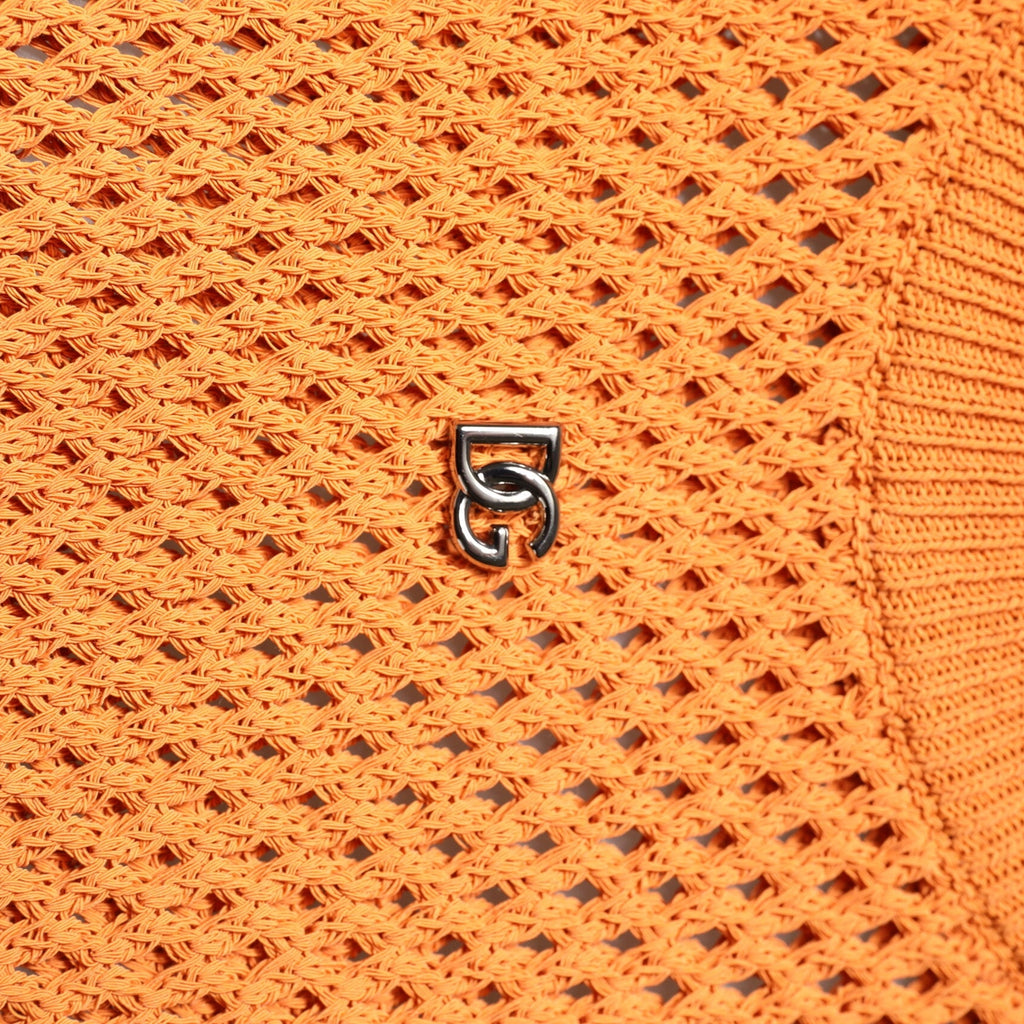 Dolce & Gabbana Orange Cashmere Round Neck Sleeveless T-shirt