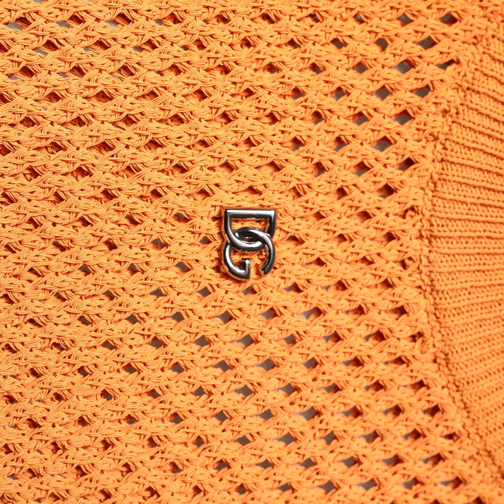Dolce & Gabbana Orange Cashmere Round Neck Sleeveless T-shirt