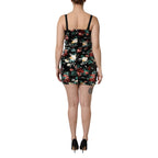 Dolce & Gabbana Black Floral Sequin Sleeveless Sheath Dress