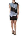 Dolce & Gabbana Black Blue Sleeveless Denim Mini Dress - Eljoys Fashion 