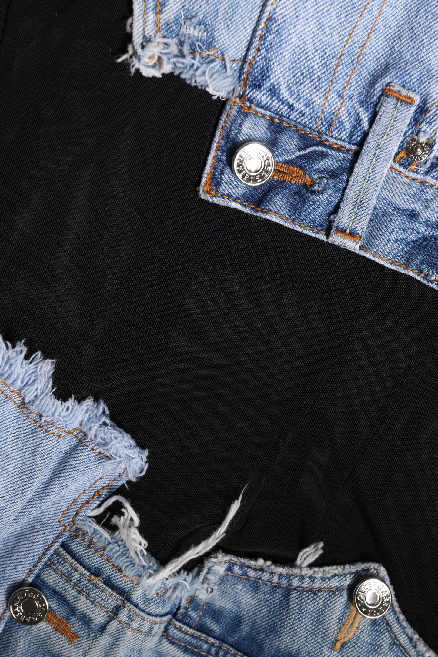 Dolce & Gabbana Black Blue Sleeveless Denim Mini Dress Dolce & Gabbana