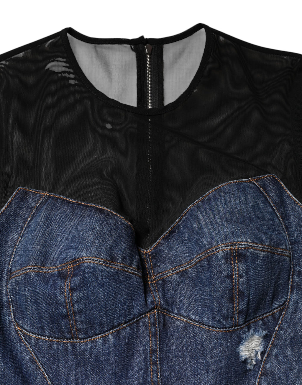 Dolce & Gabbana Black Blue Long Sleeves Denim Mini Dress - Eljoys Fashion 