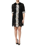 Dolce & Gabbana Black Floral Lace Embellished Mini Dress - Eljoys Fashion 