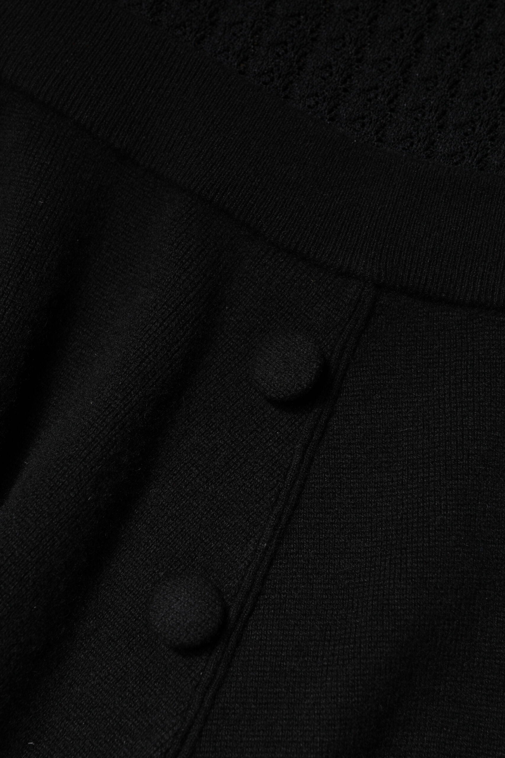 Dolce & Gabbana Black Cashmere Long Sleeves A-line Midi Dress Dolce & Gabbana