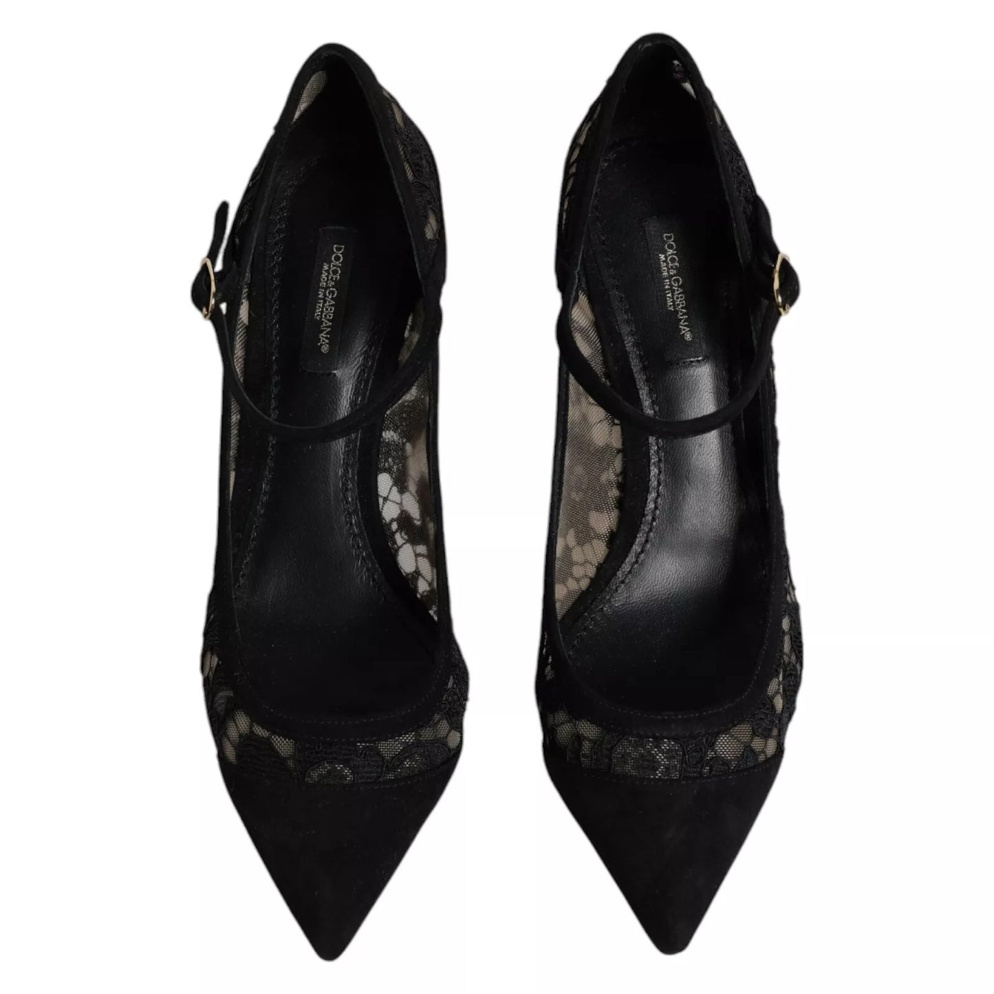 Dolce & Gabbana Black Mary Jane Taormina Lace Pumps Shoes Dolce & Gabbana