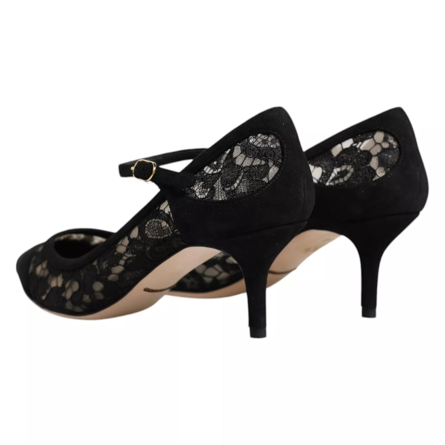 Dolce & Gabbana Black Mary Jane Taormina Lace Pumps Shoes Dolce & Gabbana