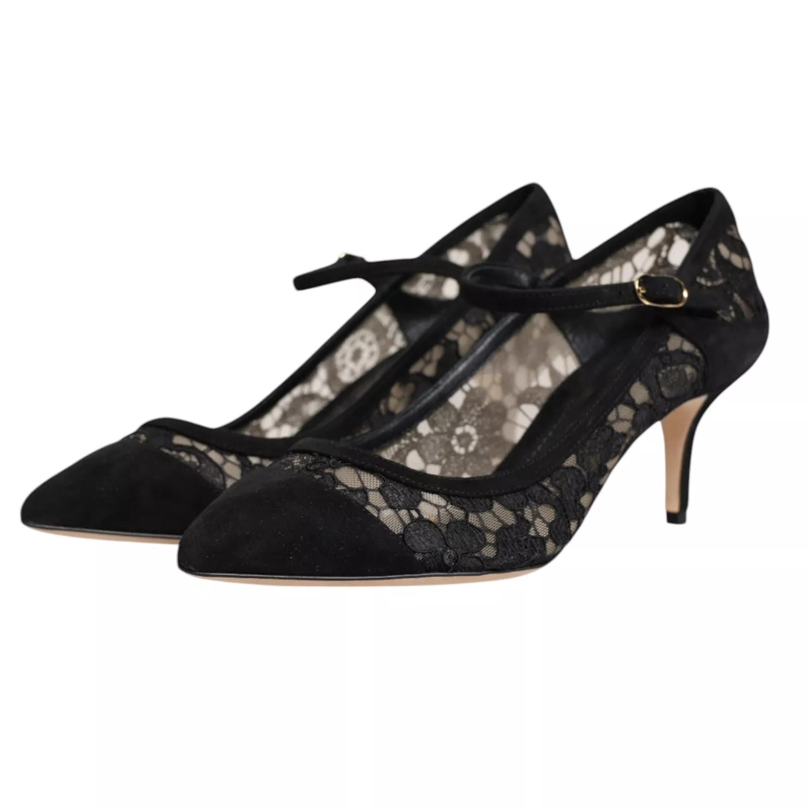 Dolce & Gabbana Black Mary Jane Taormina Lace Pumps Shoes Dolce & Gabbana