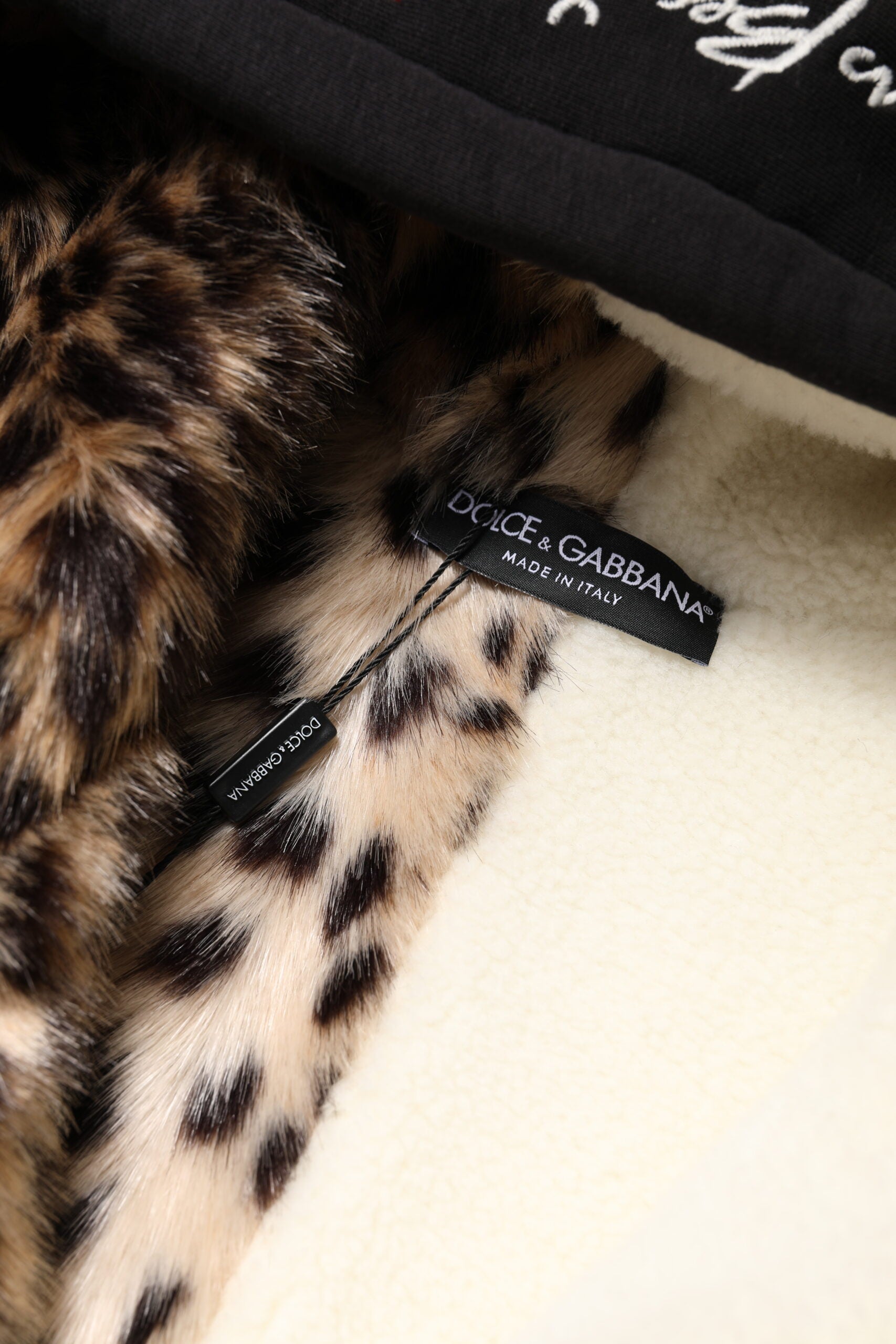 Dolce & Gabbana Black Embroidered Full Zip Hooded Jacket Dolce & Gabbana