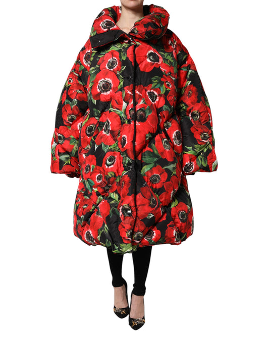 Dolce & Gabbana Multicolor Floral Full Zip Padded Jacket Dolce & Gabbana