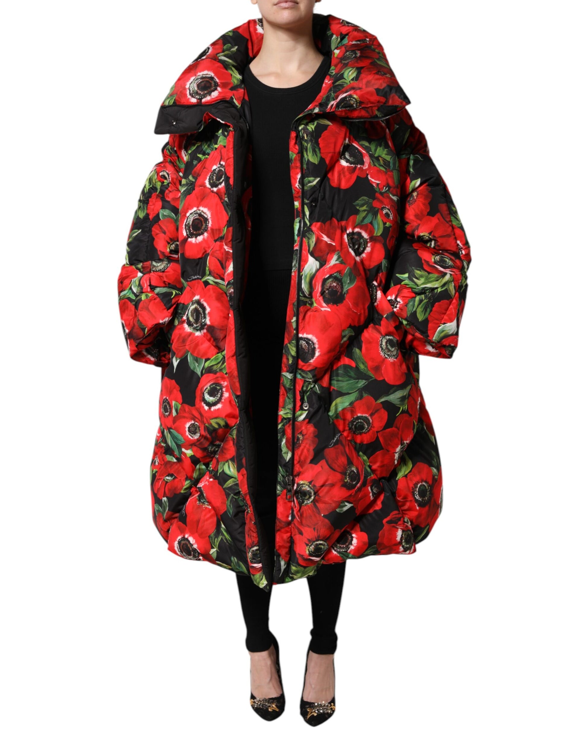 Dolce & Gabbana Multicolor Floral Full Zip Padded Jacket Dolce & Gabbana