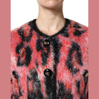 Dolce & Gabbana Red Mohair Wool Button Down Cardigan Sweater