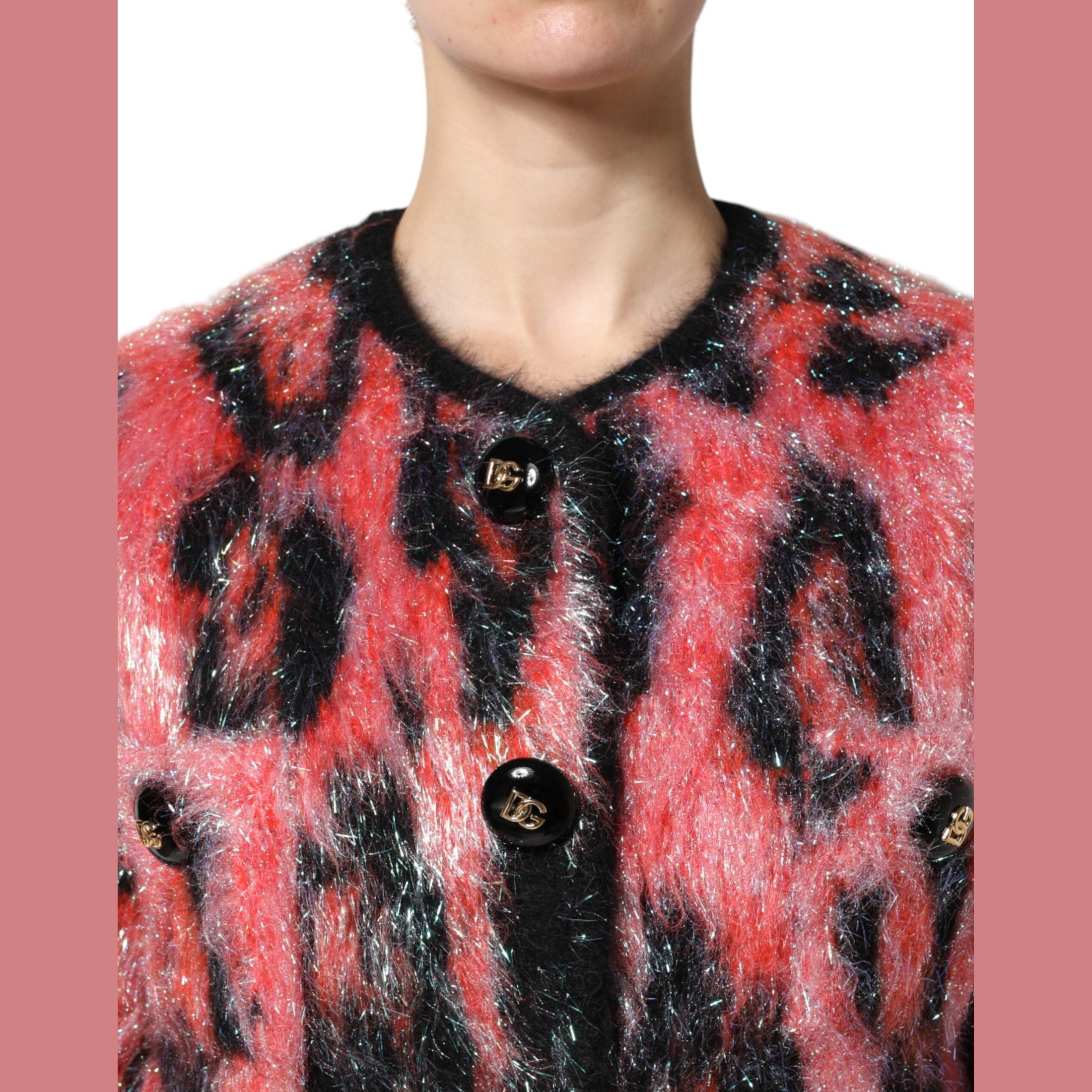 Dolce & Gabbana Red Mohair Wool Button Down Cardigan Sweater