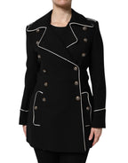 Dolce & Gabbana Black Wool Double Breasted Blazer Jacket