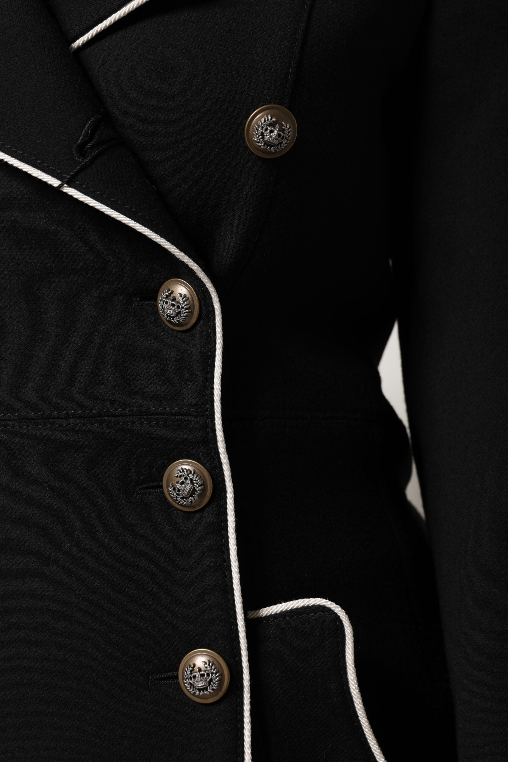 Dolce & Gabbana Black Wool Double Breasted Blazer Jacket Dolce & Gabbana