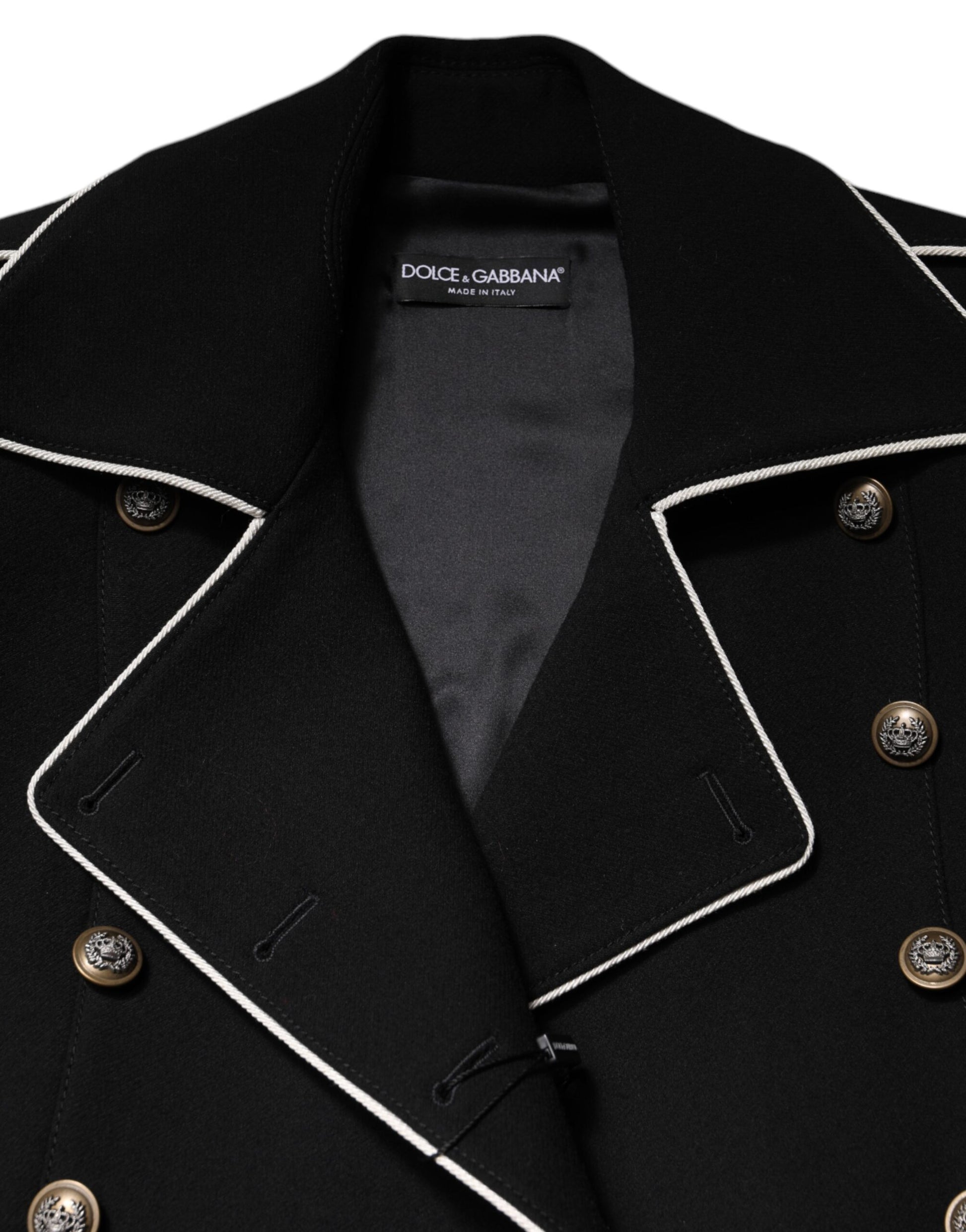 Dolce & Gabbana Black Wool Double Breasted Blazer Jacket Dolce & Gabbana
