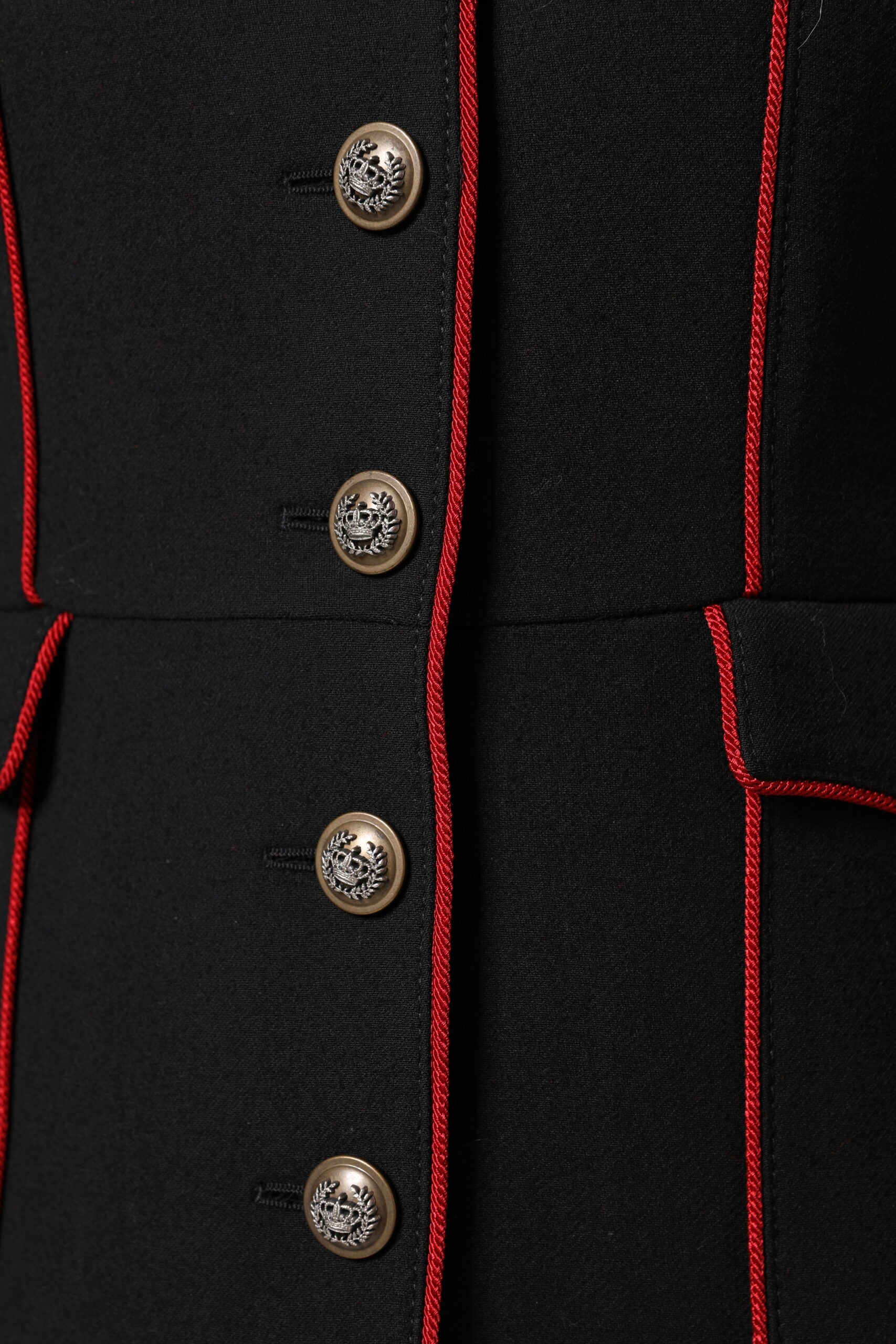 Dolce & Gabbana Black Wool Single Breasted Trench Coat Jacket Dolce & Gabbana