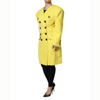 Dolce & Gabbana Yellow Double Breasted Trench Coat Jacket