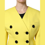 Dolce & Gabbana Yellow Double Breasted Trench Coat Jacket