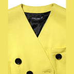 Dolce & Gabbana Yellow Double Breasted Trench Coat Jacket