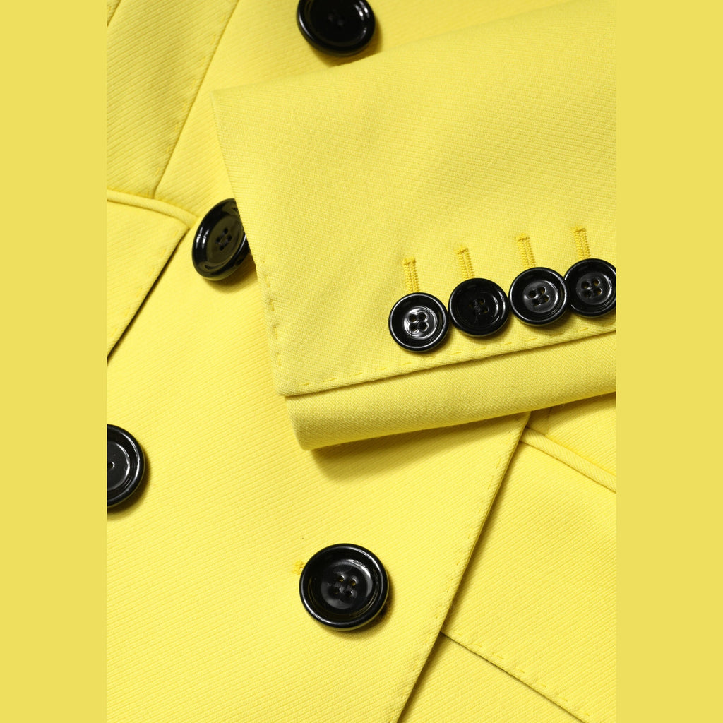 Dolce & Gabbana Yellow Double Breasted Trench Coat Jacket