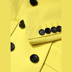 Dolce & Gabbana Yellow Double Breasted Trench Coat Jacket