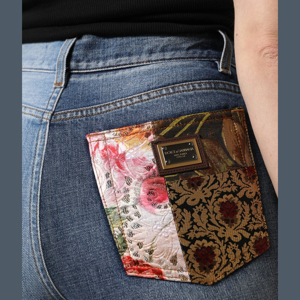 Dolce & Gabbana Multicolor Patchwork High Waist Denim Jeans