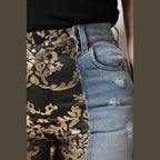 Dolce & Gabbana Multicolor Patchwork High Waist Denim Jeans
