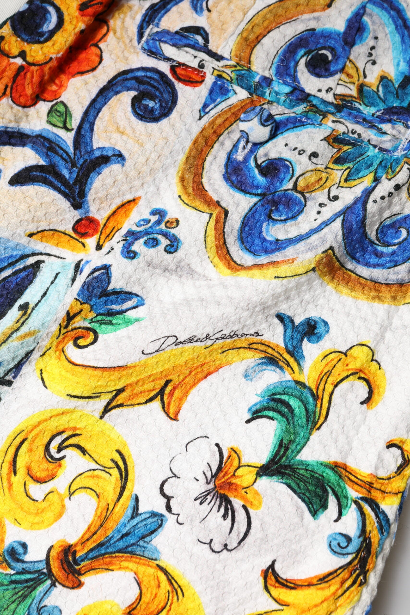 Dolce & Gabbana Multicolor Majolica Print High Waist Shorts Dolce & Gabbana