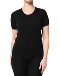 Dolce & Gabbana Black Cotton Round Neck Short Sleeve T-shirt - Eljoys Fashion 
