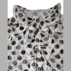 Dolce & Gabbana White Black Polka Dot Cotton Sleeveless Top
