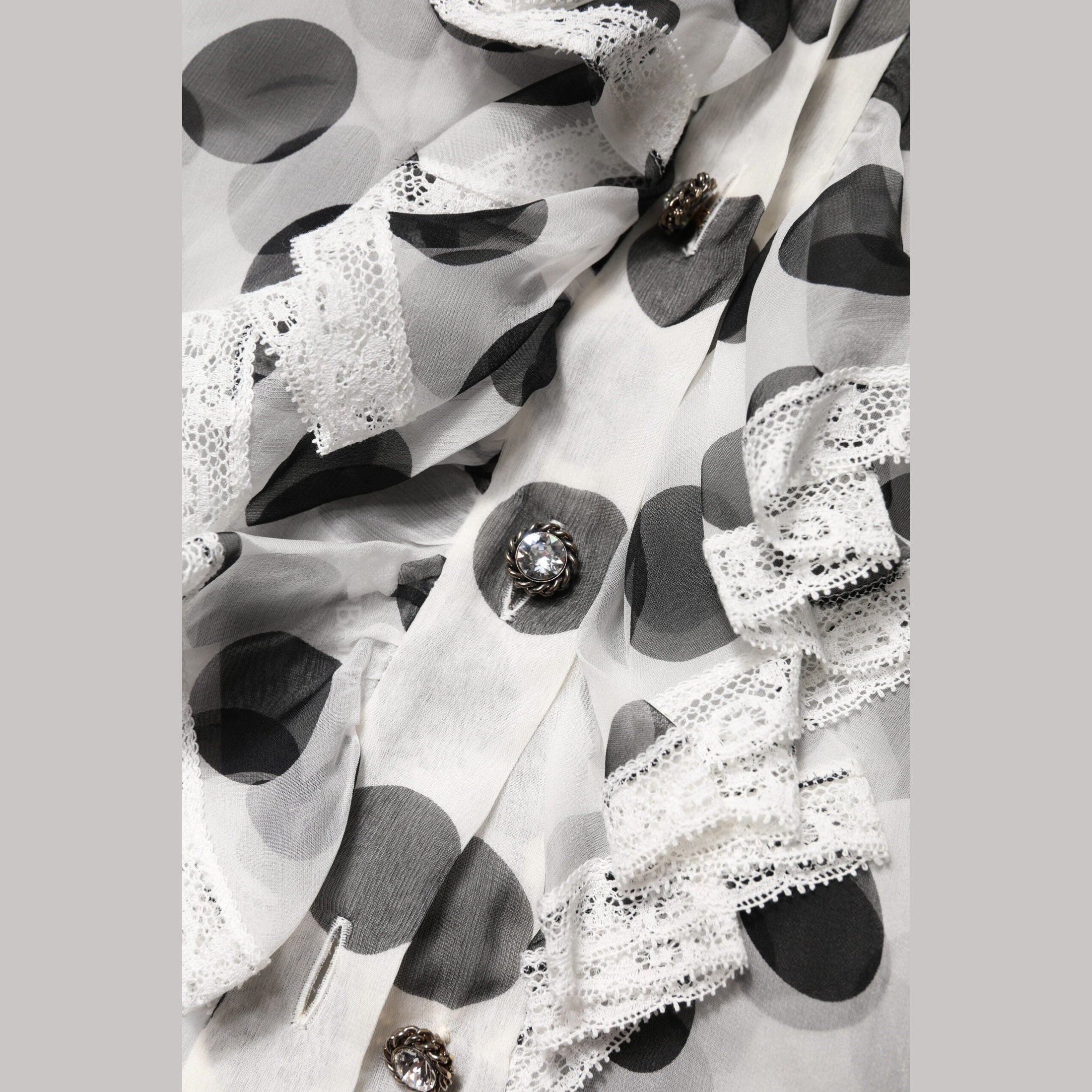 Dolce & Gabbana White Black Polka Dot Cotton Sleeveless Top
