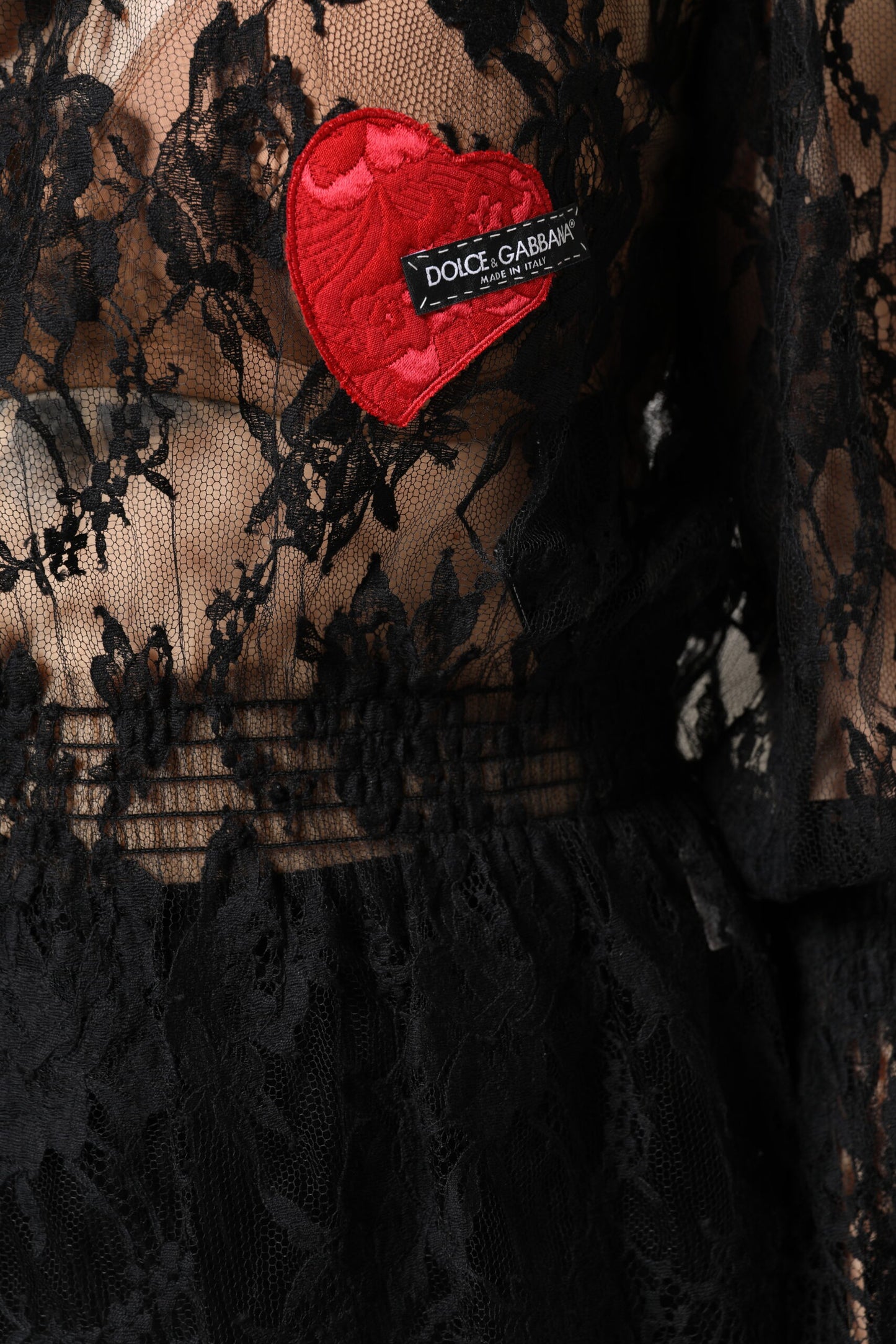 Dolce & Gabbana Black Cotton Floral Lace Women Blouse Top Dolce & Gabbana