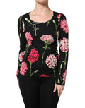 Dolce & Gabbana Black Floral Long Sleeve Women Blouse Top - Eljoys Fashion 