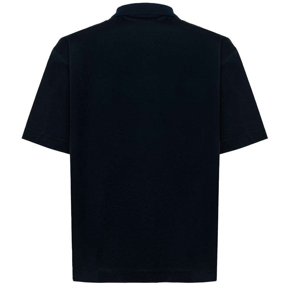 Alpha Studio Blue Cotton Polo Shirt Alpha Studio