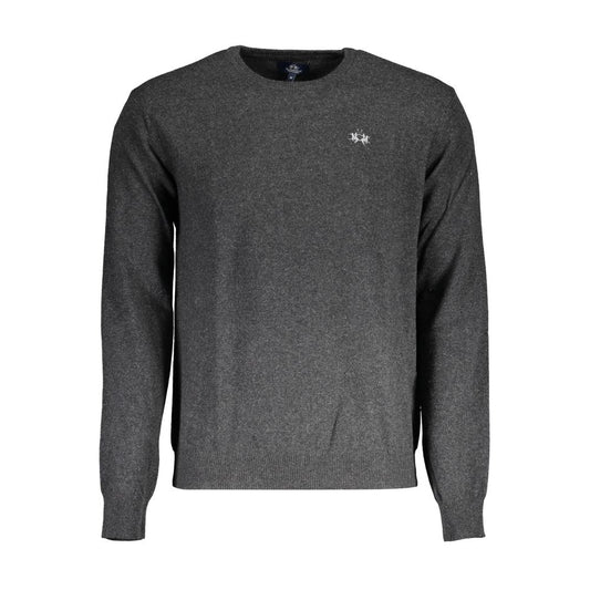 La Martina Brown Wool Men Sweater La Martina
