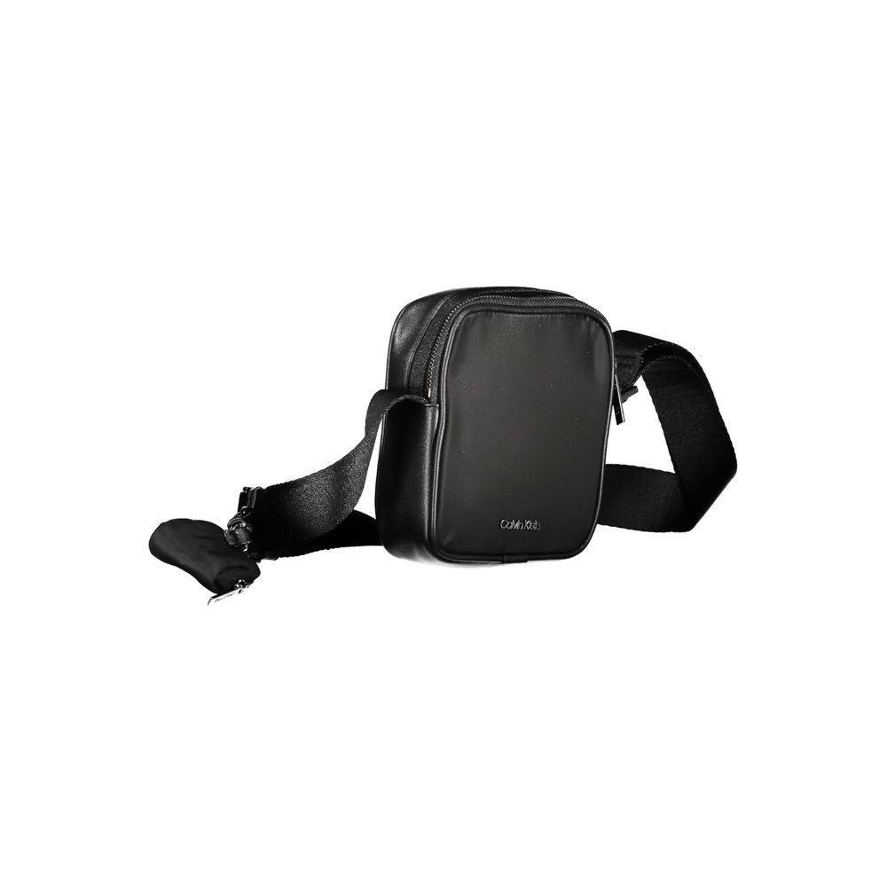 Calvin Klein Nero polyester men's shoulder bag with adjustable strap and minimalist design, ideal for everyday use.