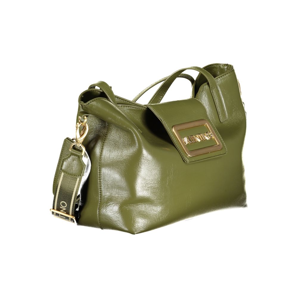 Mario Valentino Verde polyurethane women's bag with adjustable strap, featuring a sleek design and modern style.