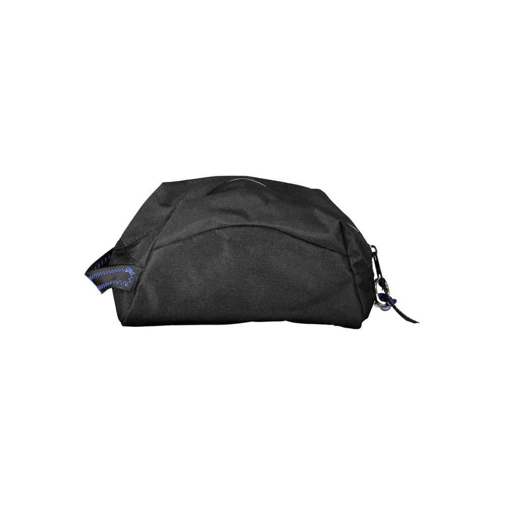 North Sails black polyester men's beauty case with zipper closure, compact travel accessory for grooming and organization.