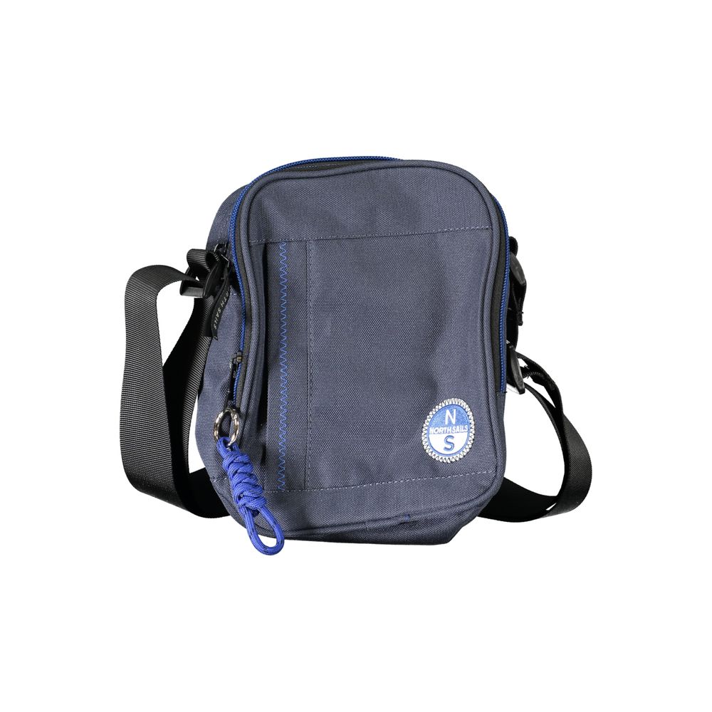 North Sails blue polyester men's shoulder bag with adjustable strap and multiple compartments, stylish and practical accessory.