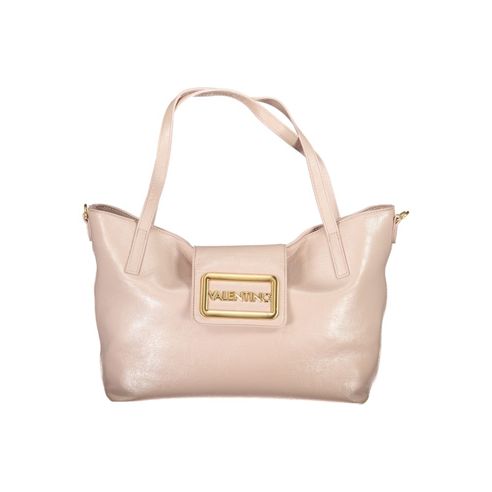Pink Mario Valentino women's polyurethane bag with sleek design, versatile for chic styles, featuring modern hardware and structured silhouette.