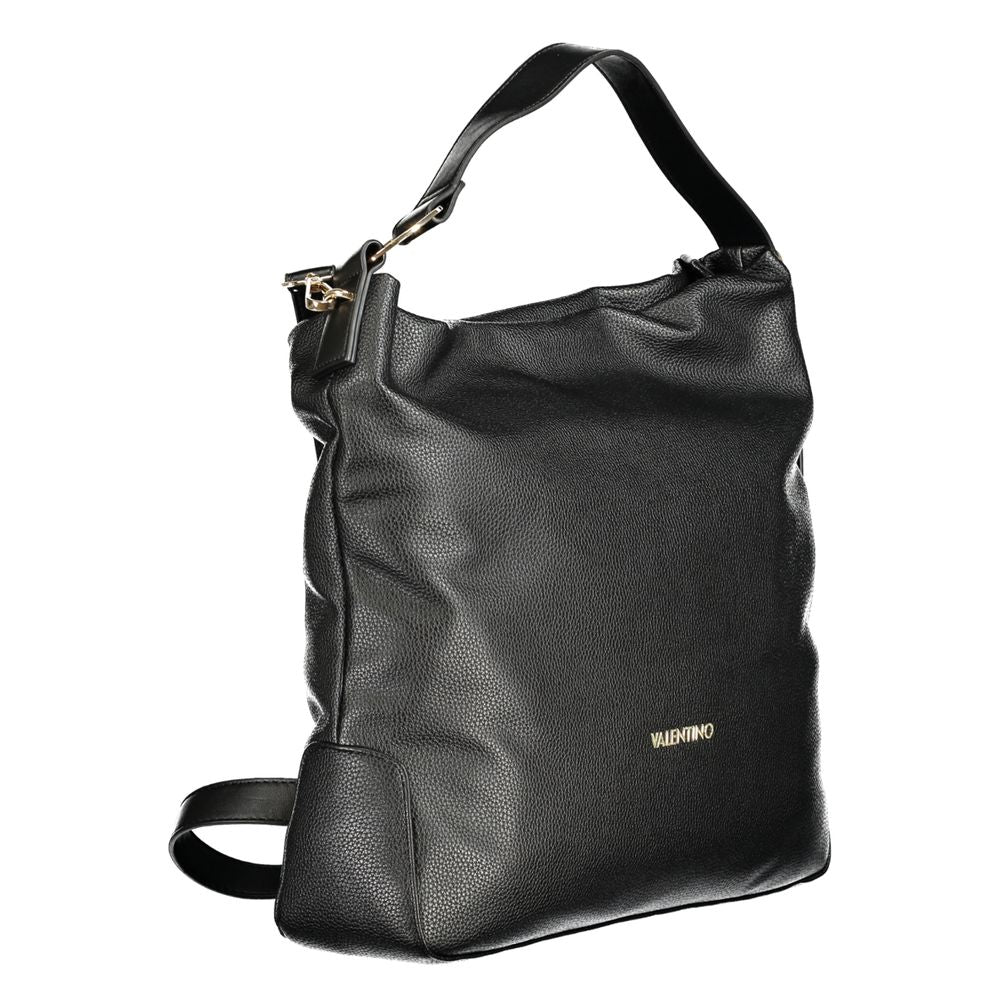 Mario Valentino Nero Donna bag made of polyurethane, stylish black handbag with sleek design and silver-tone hardware.