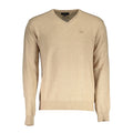 Beige La Martina men's lyocell sweater with crew neckline, soft fabric, and classic fit, ideal for casual and smart occasions.